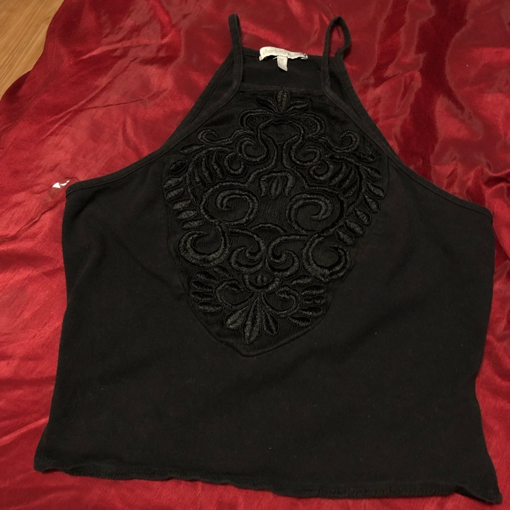 Black halter top with detailing